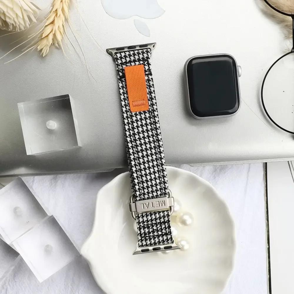 Canvas Sport Strap For Apple Watch Ultra 49mm Loop Nylon Band For iWatch Series 8 7 6 SE 45mm 44mm 42mm 41mm 40mm 38mm Bracelet