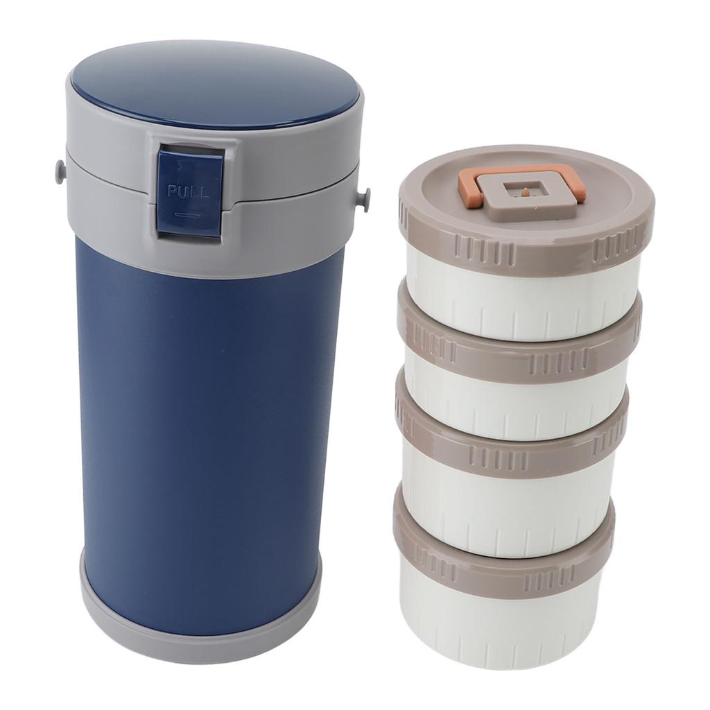 Insulated Jar 2.9L 304 Stainless Steel Microwave Safe Leakproof Stackable Lunch Box with Strap Handle Insulated Vacuum Food Jar for School