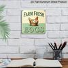 2D Flat - 1pc, Vintage Metal Aluminum Sign, Outdoor Plaque & Wall Decor, Fresh Farm Eggs Sign, Rustic Kitchen Decoration, Cottage Wall Art, Market