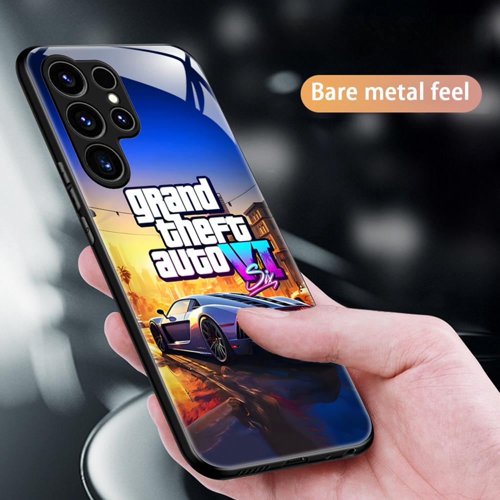 G-GTA6 R Star Game Hot Phone Case For Samsung S25 S24 S23 S22 S21 S20 Plus Ultra Note20 Glass Magnetic Case