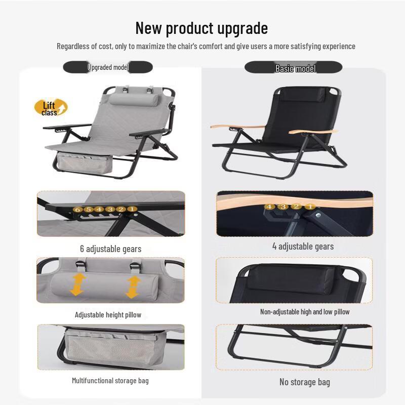 OIMG Portable Reclining Beach Chair