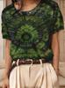Blumenprint Rundhals Pullover Kurzarm Strickpullover für Damen - Sommer 2026 Edition
