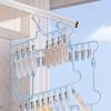 Folding Stainless Steel Clothespin Portable Clothes Drying Multifunctional Laundry Hanger  Balcony