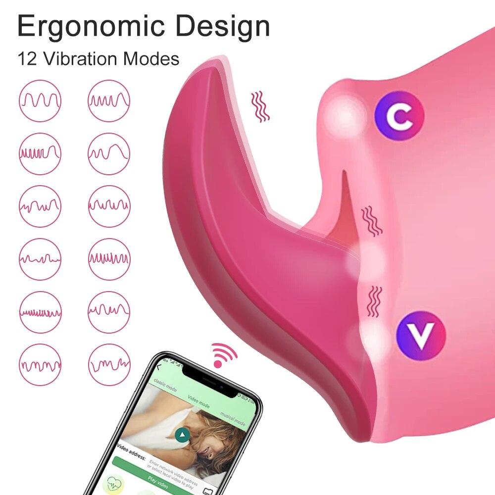 APP Bluetooth G Spot Dildo Vibrator Female Wireless Remote Control Vibrating Clitoris Stimulator Sex Toy for Women 's Panties
