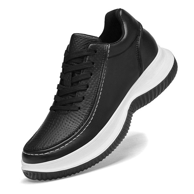 Men s Lightweight Genuine Leather Height-Boosting Wide Fit Non-Slip Casual Outdoor Shoes 43