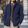 Lapel Long Sleeve Pockets Ribbed Cuffs Thickened Cardigan Sweater Men Autumn Winter