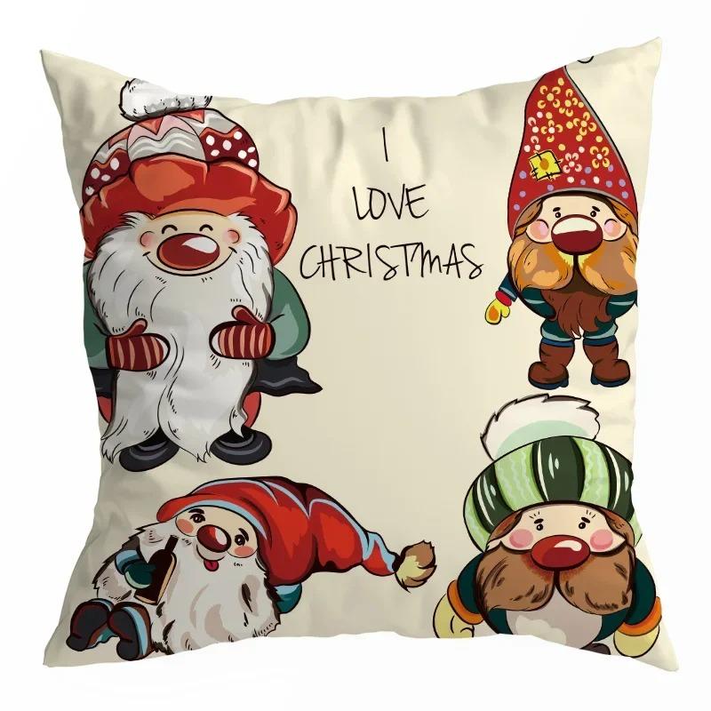 Christmas Cartoon Cute Pillow Case Cute Cushion Cover Car Office Sofa Home Decoration