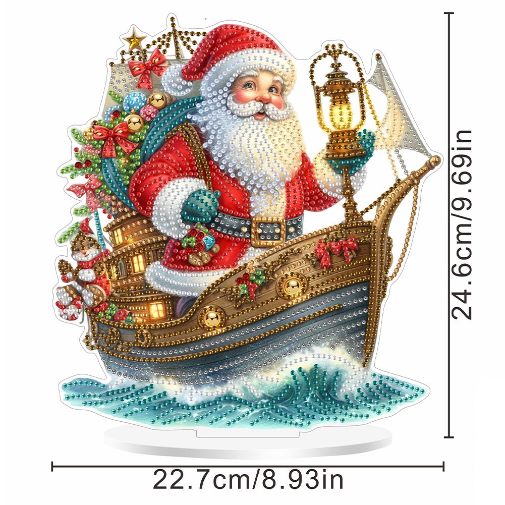 2D Flat Print Xmas DIY Diamond Painting Tabletop Ornaments Kit 5D DIY Diamond Art Tabletop Decorations Bedroom Table Decoration