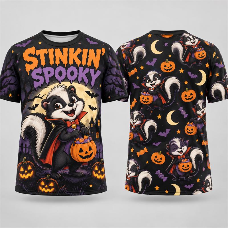 Cute Halloween Animal 3D Print T Shirt Men Women Skunk Walrus Raccoon Red Panda Seal Sloth Donkey Short Sleeve Party Costume Tee