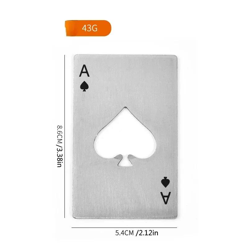 Portable Spades Bottle Opener Poker Shaped Wine Beer Black Peach A Playing Cards A Bottle Opener Hot Stainless Steel Home Tools