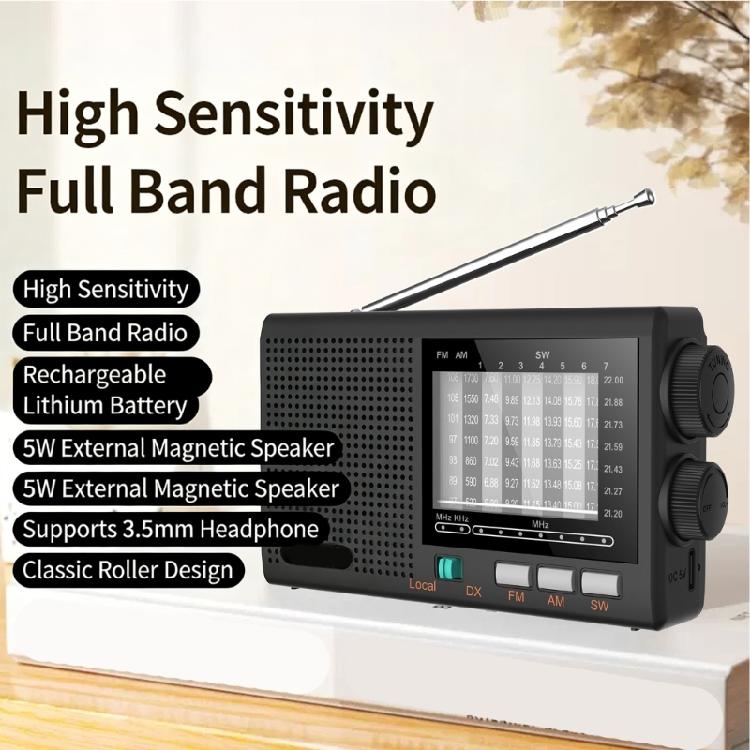 Elderly Friendly Portable Radio AM FM SW MW Bands Rechargeable Battery Radio Large Volumes Speaker Clear Sound