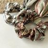 Striped Ribbon Scrunchies Long Tail Hair Tie Boho Style Women Hair Accessory for Casual Weekend Look