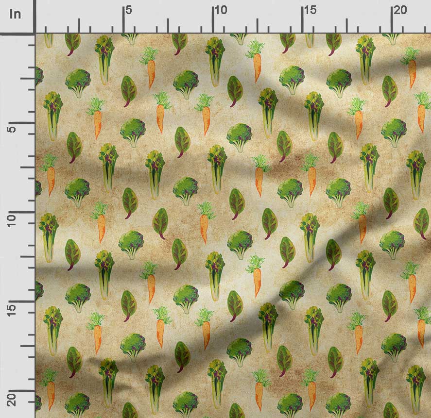 Soimoi Veggies Print,  Cotton Cambric, Quilting Fabric Sold by The Yard 42 Inch Wide, Medium Weight Cotton Fabric, Sewing  Supplies,Aquamarine
