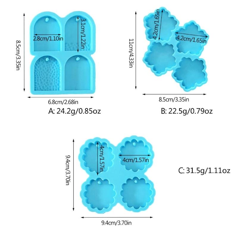 Flower Shaped Silicone Resin Mold 4 Cavity Door Hand Palms Shape Jewelry Pendant Epoxy Mold Necklace Decors Gift
