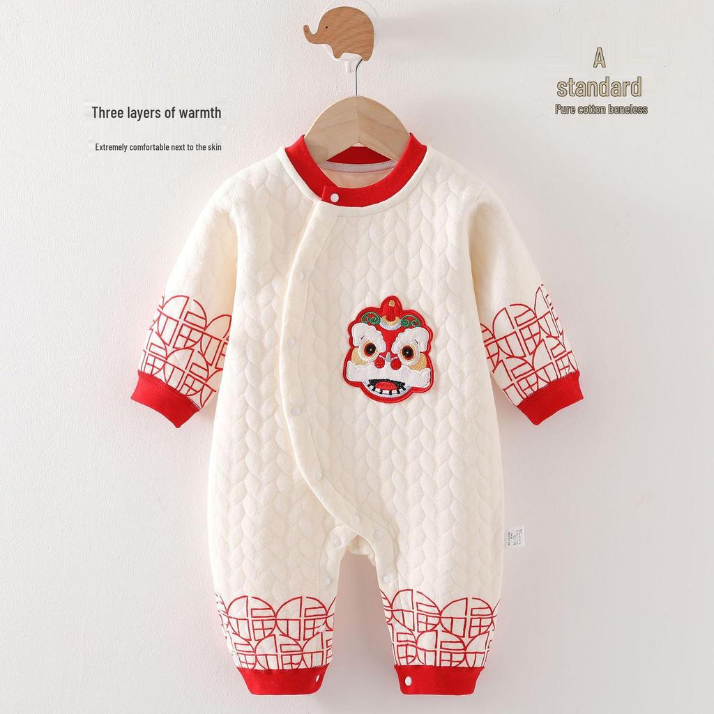 Newborn & Baby Pure Cotton Warm Clothes for New Year and 100 Days Celebration