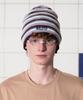 UNALLOYED Logo Striped Beanie / Navy