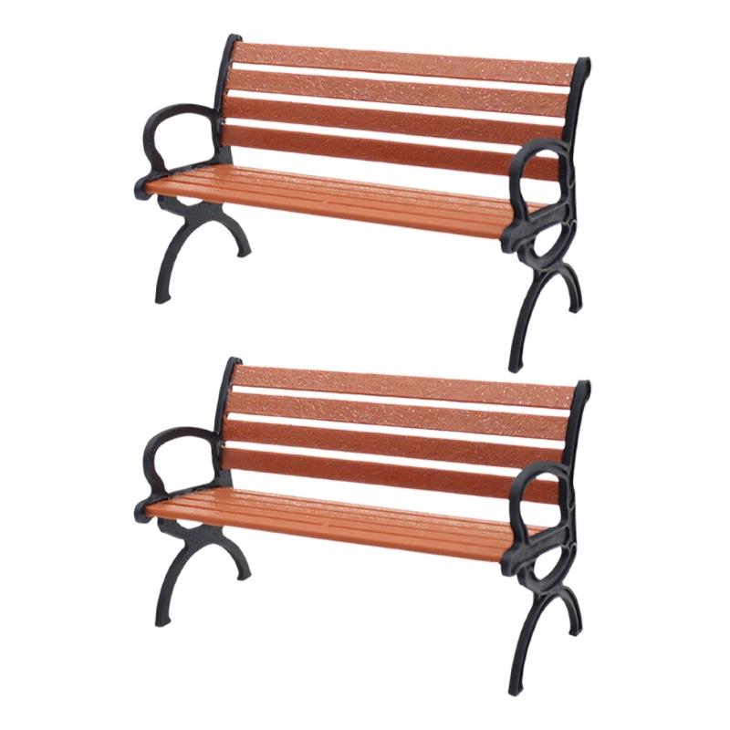 

2PCS Miniature Park Chair For 1/6 1/12 Doll House Accessory Scene Display Accessory For Craft Model Project Arrangement