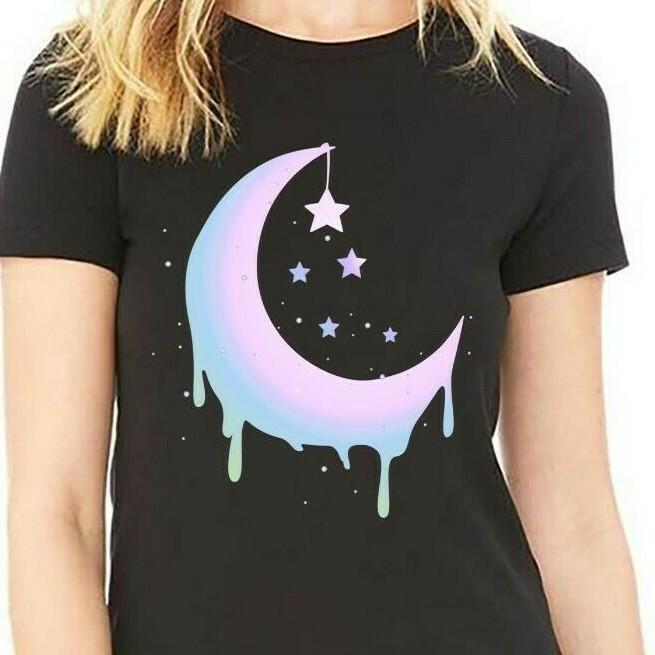 Kawaii Anime Pastel Moon Goth Vaporwave Unisex Form T-shirt S