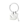 Couple Love Heart Stainless Steel Keychain Splicing Peach Heart Design Fashion Bag Pendant Practical Daily Gift
