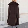 0 imitation fur coat top imitation fox hair long coat warm and cold trench coat