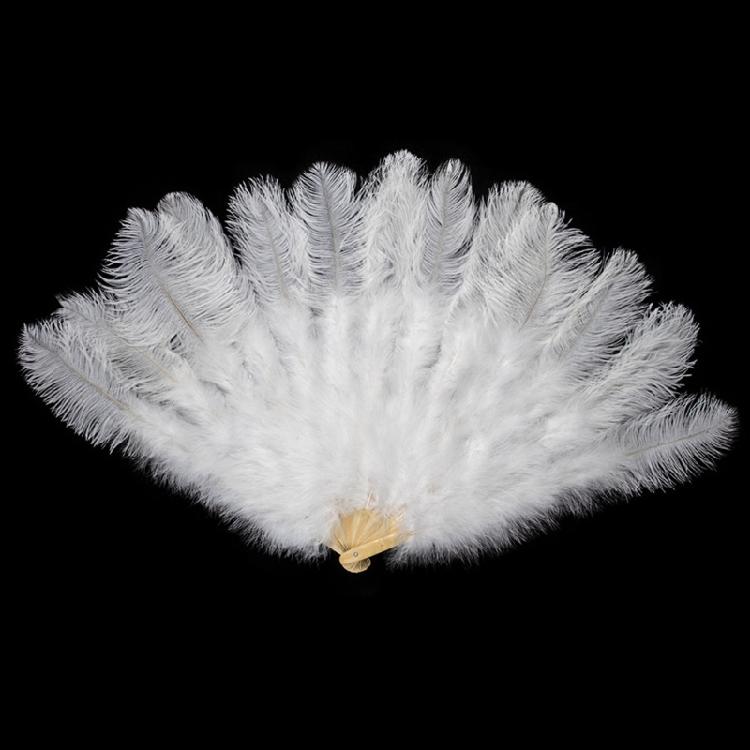 1920s Vintage Feathered Fan Flapper Dance Burlesque Handheld Fan Large Folding Hand Fan Flapper Costume Accessories