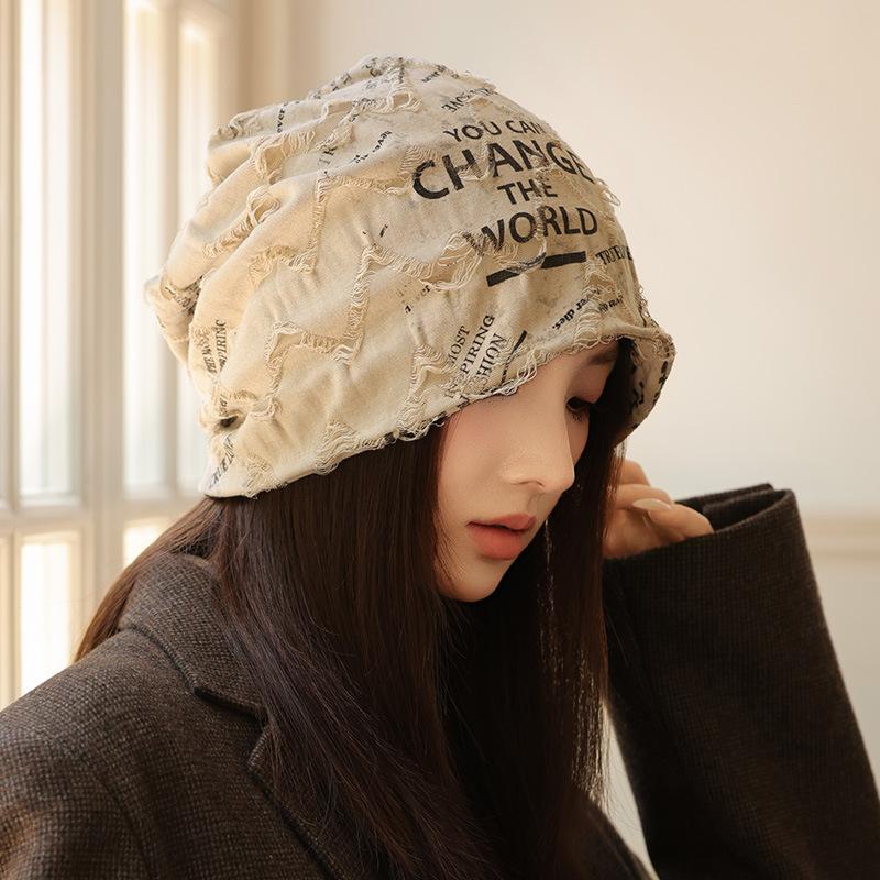 

Повседневный универсальный головной убор, подчеркивающий лицо при большом обхвате головы, шапочка с небольшим ворсом, осенняя шапка, женская уличная теплозащитная шапка One Size