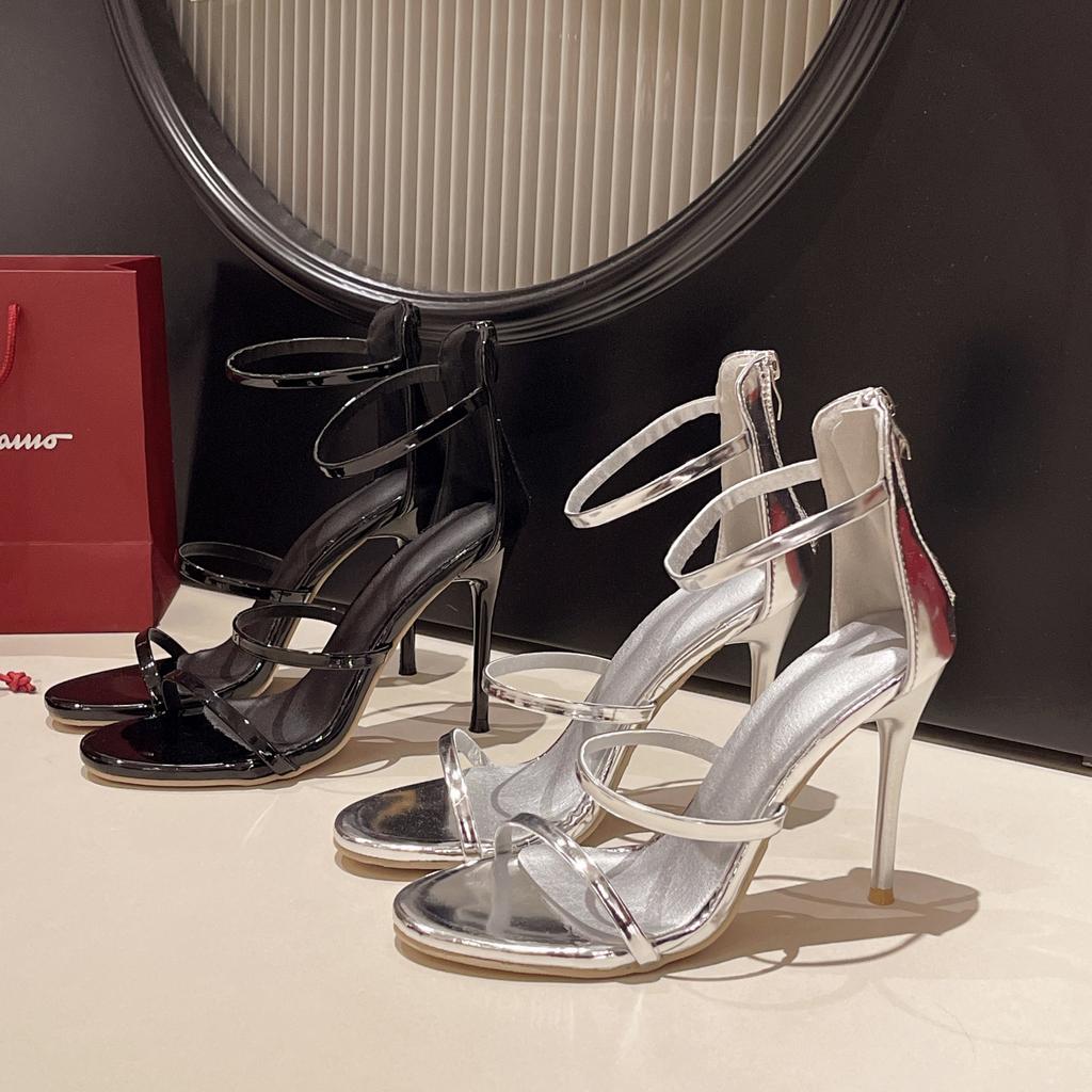 Fashion Ladies French Elegant Stiletto Sandals New Style Slingback Temperament Highheeled Mules Dress Party Women Shoes Zapatos De Mujer