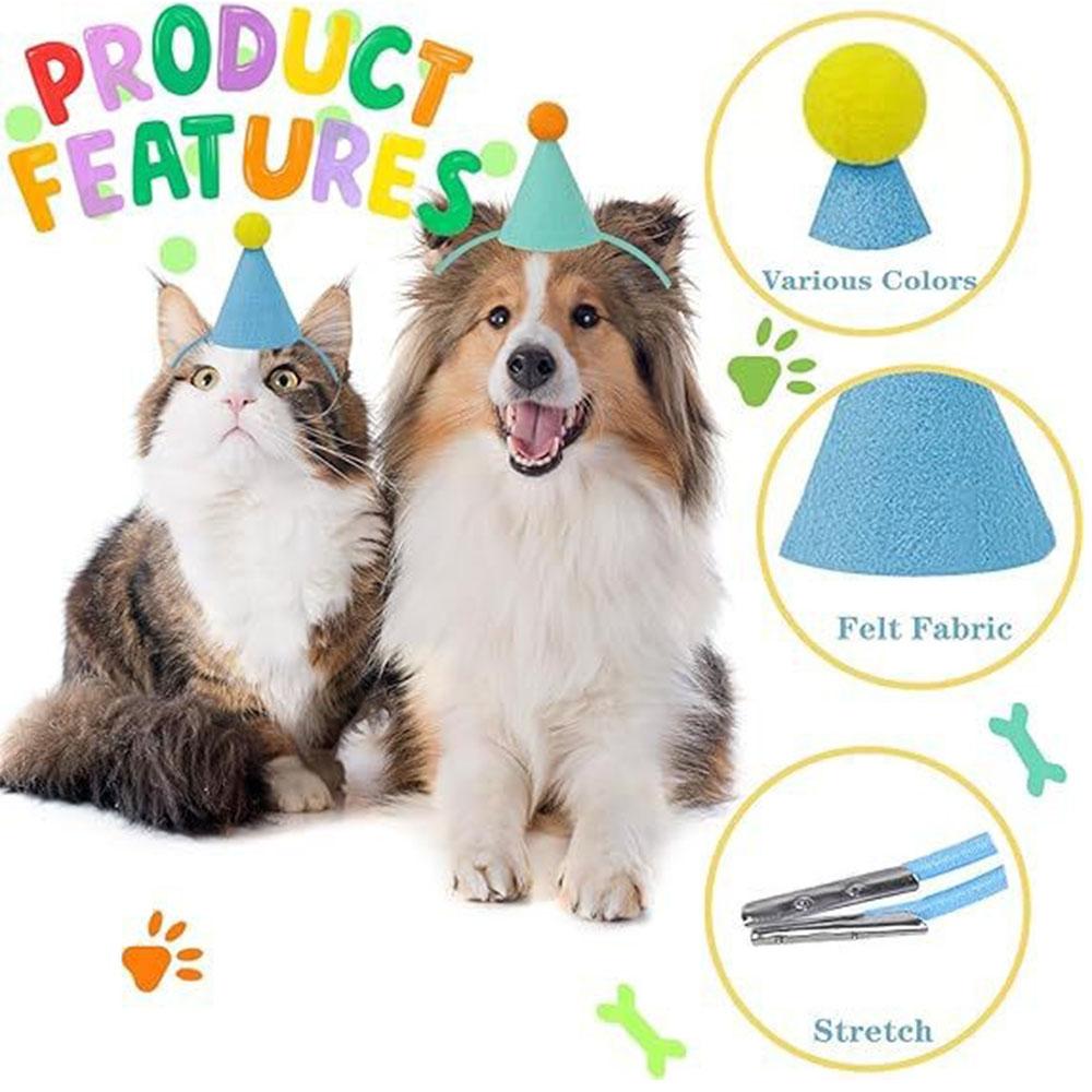 6Pcs Mini Party Hats For Dolls, Dog, Cat, Rabbit, Puppies, Etc Animals