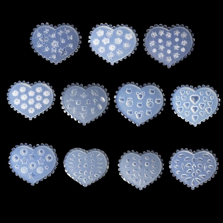 Beatiful Silicone Nail Template Flower Mold DIY Nail Art Mold Silicone Assorted