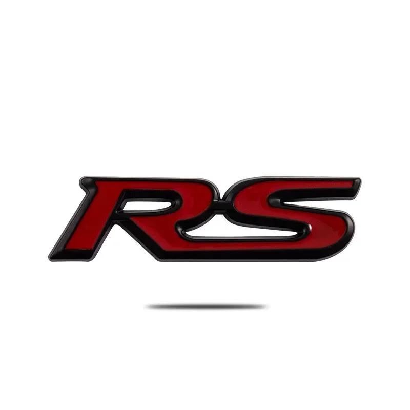 Metalowe Emblematy Logo RS 3D Naklejka na Błotnik Tylny Bagażnik Dla FIT Jazz Civic HRV Jade Emblemat na Gril Przedni Akcesoria Samochodowe