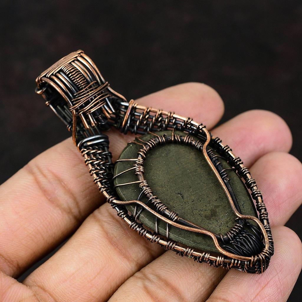 Pandantiv Piatră Prețioasă Pirită Arborele Vieții Pandantiv Înfășurat în Sârmă de Cupru Bijuterii din Sârmă de Cupru Bijuterii cu Piatră Lunii Curcubeu Cadou Pentru Ea Pandantiv de Designer