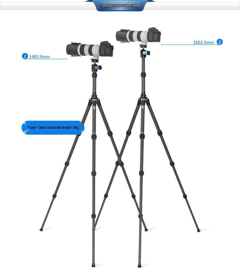 SIRUI AM-284 Carbon Fiber DSLR Tripod with Low Ball Head