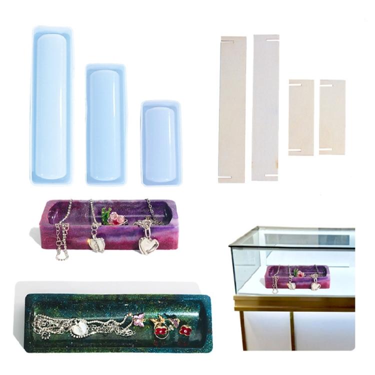 DIY Tray Container Mold Jewelry Organizer Resin Mould Long Strip Shape Tray Mold