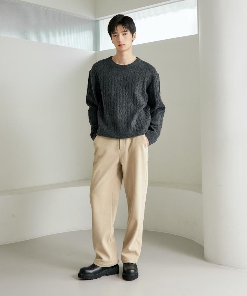 210EDIT Unisex Corduroy Fleece-Lined Elastic Pants [Beige]_Zf4Pt092