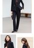 Women's 2025 Black Woolen Short Suit Jacket for Autumn/Winter - High-Grade, Thickened, Casual Fit