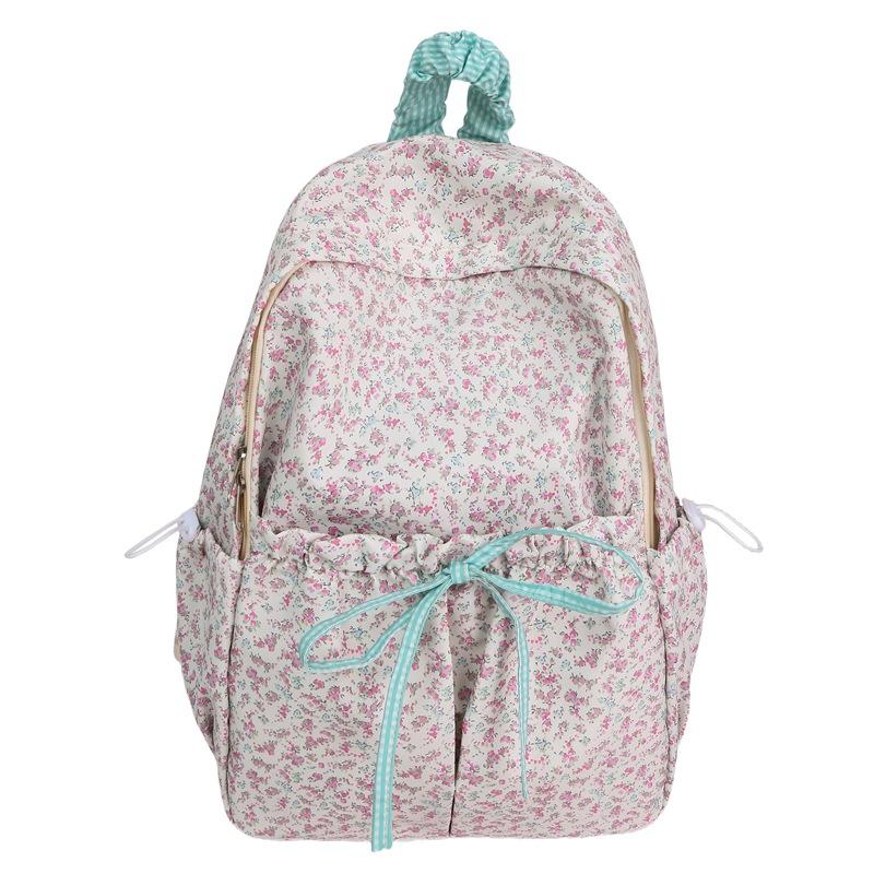 Schoolbag Korean New High-value, Fresh, Sweet and Cute Small Flower Backpack, Lightweight and Large-capacity Backpack for Junior and High School