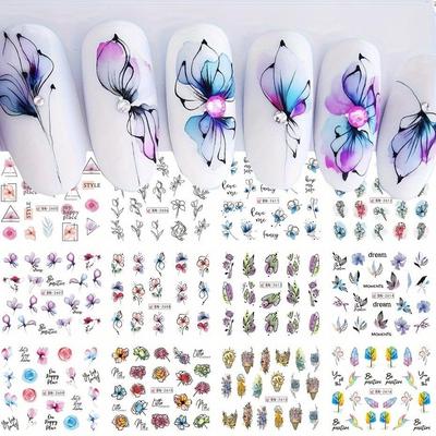 Nail Sticker Flower Water Transfer Nail Decal Wraps Nail Art Tips Manicure Decor