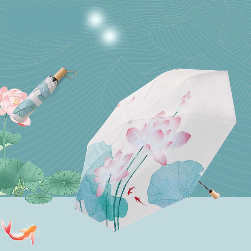 Heaven Umbrella Double-Layer UV Protection Folding Umbrella Five-fold