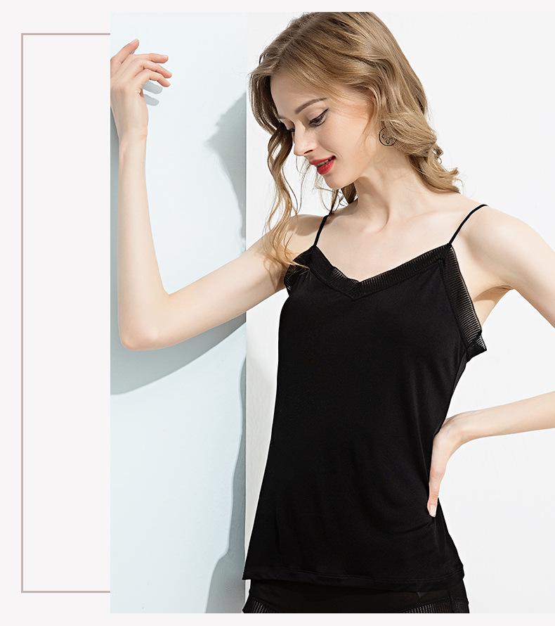 Silk Lace V-Neck Camisole - Mulberry Silk, Sexy & Versatile Tank Top