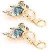 2pcs Animal Pattern Alloy Key Chain Cute Stylish Keychain Girls Bag Decoration Gift Toy