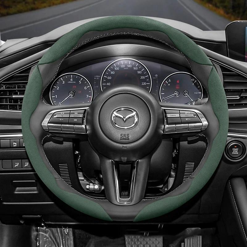 Geeignet für Mazda Anti-Rutsch-Schnalle Segmentierte Wildleder-Lenkradabdeckung Geeignet für 3 Cx5 62 Cx30 Cx3 6Gh 3Bk 6Gg 6ro 3Bm 3Bl