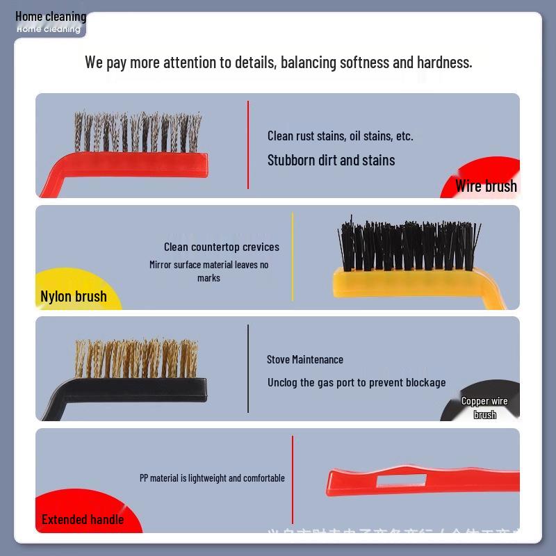 Multi-functional Kitchen Brush & Scraper for Stain Removal and Crevice Cleaning