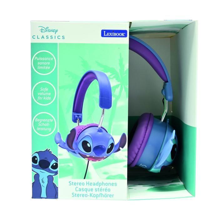 Casque stéréo filaire - stitch - pliable - limitation de volume - design coloré - pour enfants