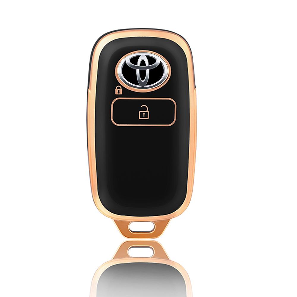TPU Smart Remote Autoschlüsselhülle für Toyota Perodua Malaysia Autoschlüsselschutz Autoschlüsselanhänger 2 Tasten Schlüsselanhängerschutz