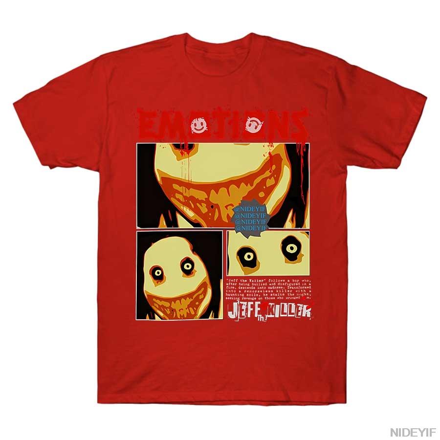 Jeff The Killer Creepypasta Tshirt for Men Women 100 Cotton T Shirts Short Sleeve Tops 2026 Fashion Casual Y2K Tshirt S