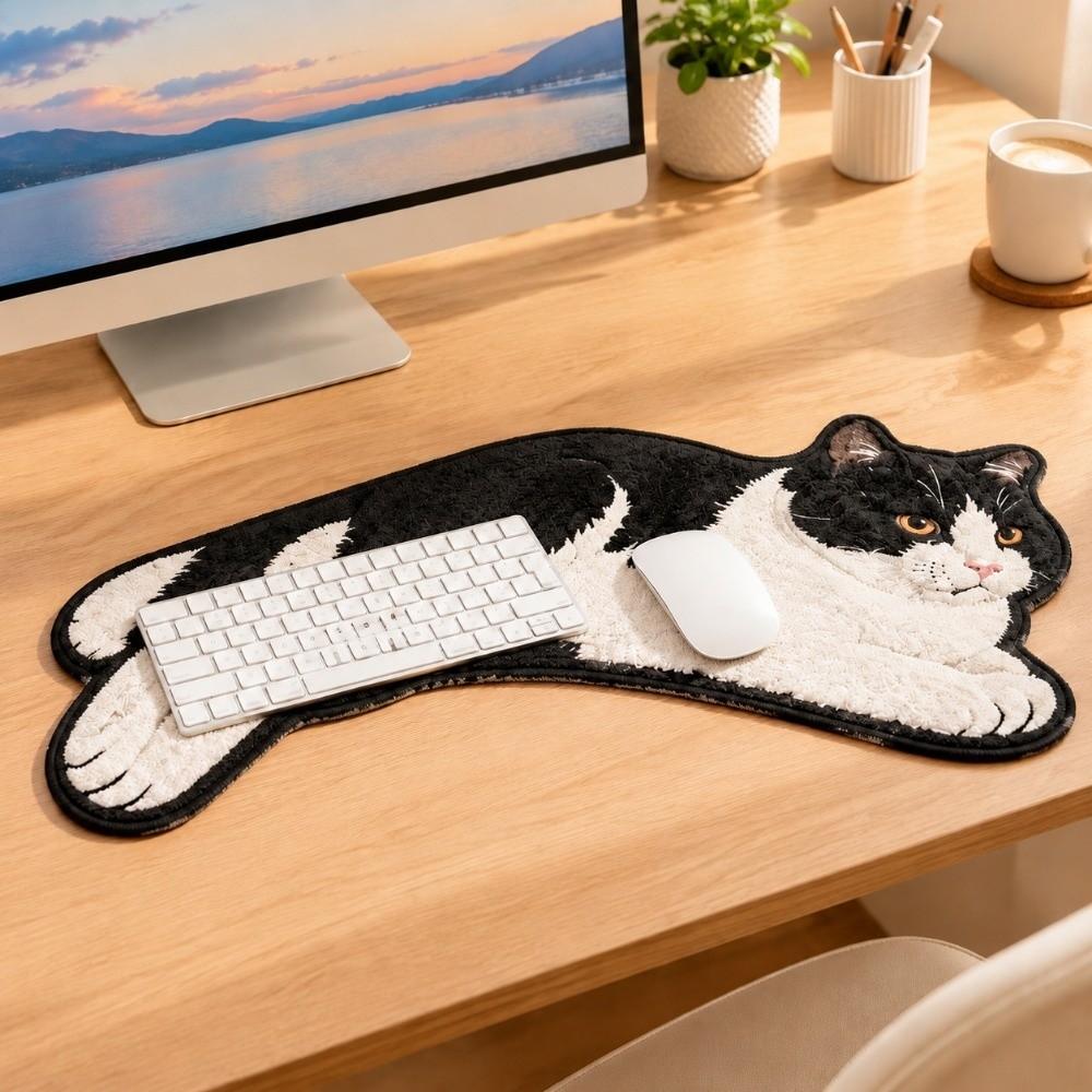Cartoon Cat Mouse Pad Non-Slip Writing Mat Funny Laptop Table Mat for Home&Office