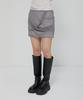 Peulleeoeob Draped Mesh Layered Mini Skirt (Fl-265_Gray)