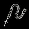 316L Stainless Steel Figaro Chain Necklace for Men Women Gold/ Silver Color Cross Pendant Waterproof Necklaces Fashion Jewelry