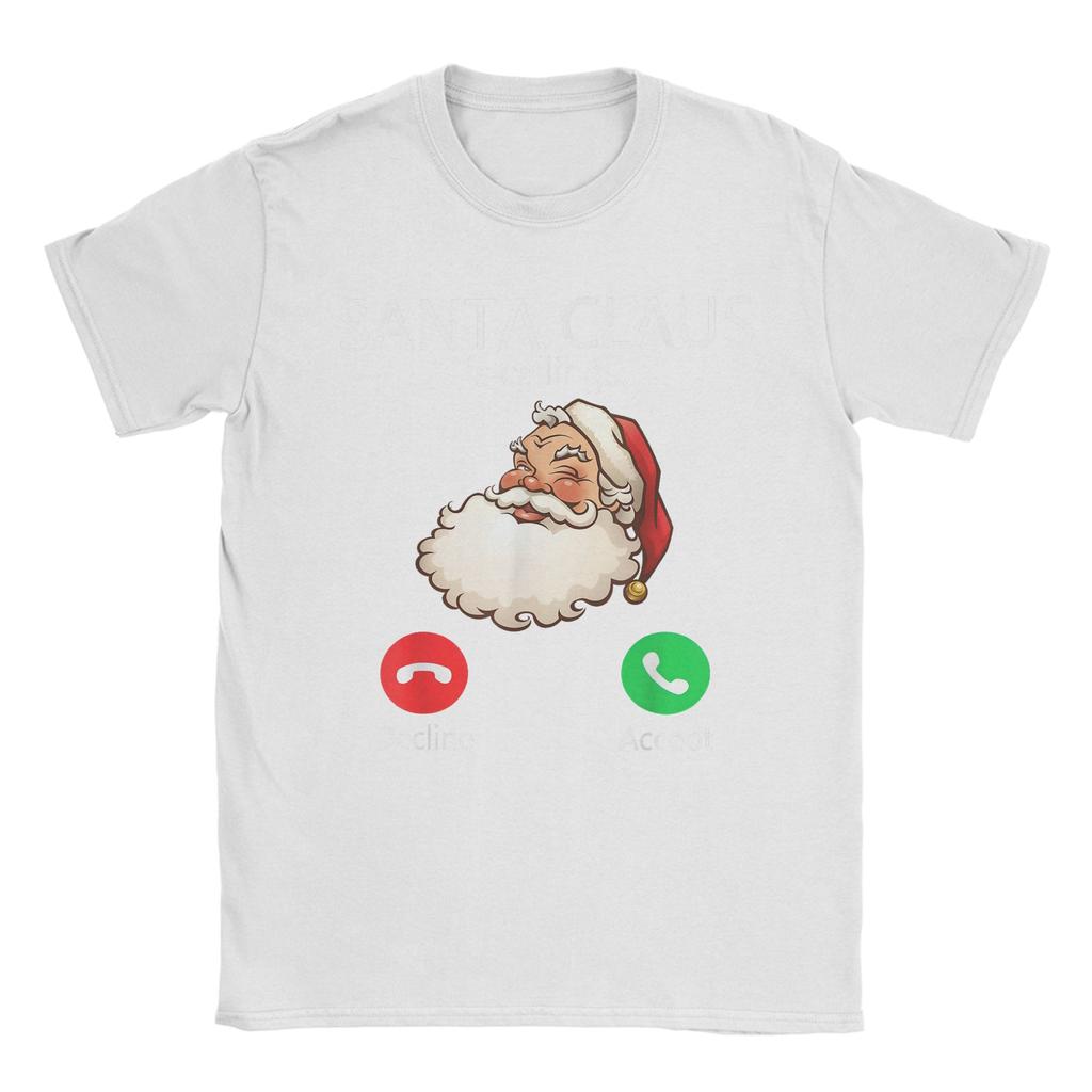 Mens T-Shirt Santa Claus is Calling Funny Christmas Holiday T Shirts Harajuku Summer Tees Y2K Funny Casual Clothes