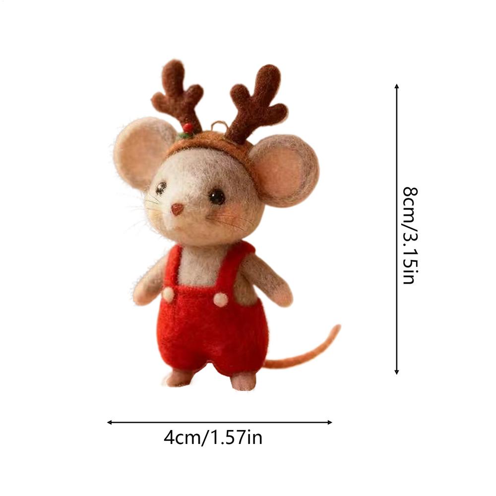 Felted Mouse Lightweight Cute Animal Figurine Christmas Felt Mouse Decor For Indoor Windowsills Holiday Bedroom Living Room Den
